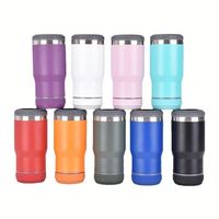 Pendingin Kaleng 14Oz Tumbler Dinding Ganda Stainless Steel Pendingin Kaleng Perjalanan USB Musik Dengan Speaker Bluetooth Botol Air Mobil