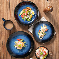 Usine en gros moderne porcelaine sous glaçure couleur 9 pouces assiette Steak salade plat pâtisserie vaisselle fête utilisation sens avancé