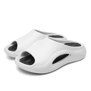 Sports <b>Slippers</b> For Men White Non Slip Breathable Summer Outdoor Wear Thick Sole 3Cm Heel Height One Kick Closure - Product Image 5
