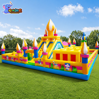 Parc d'attractions gonflable, château gonflable avec toboggan, château gonflable avec toboggan, parc à thème gonflable géant