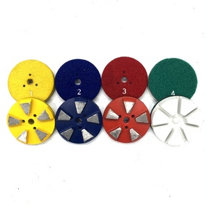 <span class=keywords><strong>3</strong></span> इंच 4 चरणों खंडों धातु और राल चमकाने पैड/हुक कंक्रीट पीस पैड - Product Image 2