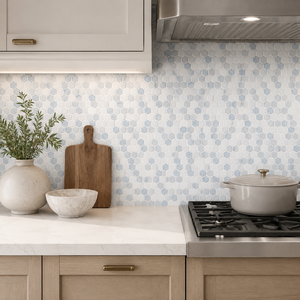 กระเบื้องโมเสค Azula Marble Union ลายหกเหลี่ยม ขนาด 12x12 นิ้ว ผิวขัดเงา ทันสมัย กันน้ำ หนา 8 มม. สำหรับตกแต่งผนังภายใน - Product Image 5