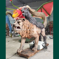 Modèle de Chiméra animatronique interactive de style mythologie grecque, créature mythique robotique personnalisée pour exposition en parc extérieur