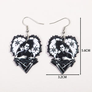 Pendientes Góticos Baratos con Diseño de Manos de Guillotina, Corazón de Edward, Copo de Nieve, Pendientes Acrílicos con Estampado de Figuras, Joyería al por Mayor - Product Image 3