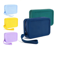 Sac de rangement en silicone, vente chaude, pochette portable pour pièces de monnaie et cosmétiques, trousse de maquillage de voyage en silicone