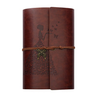 Cuaderno de Viaje Personalizado A6, Impreso con Diseño Vintage, Recargable, Hecho a Mano, Imitación de Cuero, Hojas Sueltas, Impresión UV, Marca FeiFan