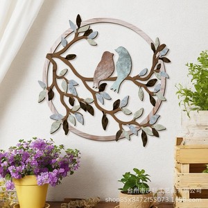 Couronne de fleurs en métal pour décoration murale, artisanale, circulaire, décoration d'intérieur, articles suspendus, sept couleurs - Product Image 2