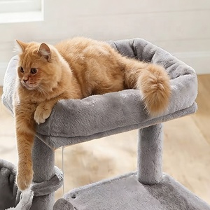 คอนโดแมวอเนกประสงค์ขนาดใหญ่พร้อมที่ปีนป่ายทำจากไซซอล  พร้อมบ้านแมวผ้ากำมะหยี่ทันสมัยและเปลญวน - Product Image 3