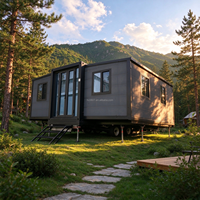 Maison conteneur modulaire préfabriquée à double aile extensible pour logement de travailleurs et bureau
