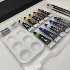 Fournitures d'art professionnelles <span class=keywords><strong>Peinture</strong></span> 12 ML-2 pinceaux, 1 <span class=keywords><strong>crayon</strong></span>/gomme/taille-<span class=keywords><strong>crayon</strong></span>/couteau en plastique/palette en plastique Ensemble <span class=keywords><strong>de</strong></span> <span class=keywords><strong>peinture</strong></span> <span class=keywords><strong>acrylique</strong></span> - Product Image 3