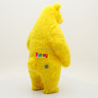 Costume de mascotte géant gonflable en peluche jaune de 2/2,6/3 m de haut, ours en peluche doux, mascotte de dessin animé pour anniversaire, carnaval