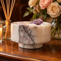 Bol diffuseur d'arômes en marbre naturel, bol de parfum en pierre de guérison haut de gamme, ornement de décoration intérieure exquis
