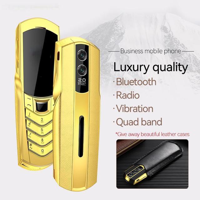 OEM 1.77 Inch Dual SIM Elderly Cellphone Metal Shell Mobile Phone V8 2G 1000mAh Non-Smart Feature Phone