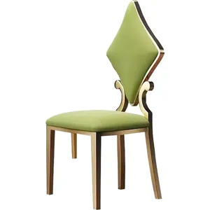 Chaise de salle à manger moderne de style nordique élégant haut de gamme cadre en métal coussin en velours Casino Poker Hotel chaises de banquet