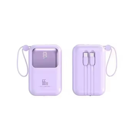 Dernière Offre Spéciale Portable LCD Affichage Numérique 10000mAh Power Bank Câble Intégré Grande Capacité Mini Chargeur Extérieur Avec Longe