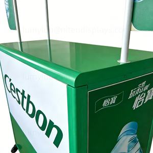 Kiosco Moderno para Promociones de Bebidas en Interiores y Exteriores con Ruedas y Pantalla LED, Soporte Móvil para Publicidad de Agua Potable - Product Image 6