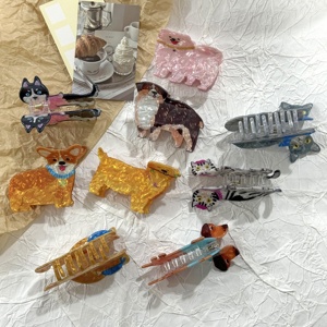 Nuevo Clip de Pelo con Diseño de Gato y Perro, Novedad 2025, Lindo Clip de Tiburón con Diseño de Perro Salchicha y Border <span class=keywords><strong>Collie</strong></span> de Dibujos Animados para la Parte Trasera de la Cabeza - Product Image 2