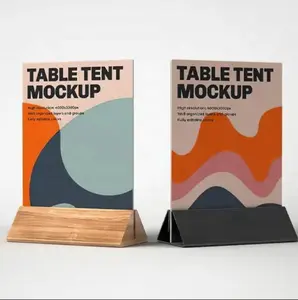 CABOAL Custom Size Acrylic Table Menu Card Holder Postcard Photo Picture Display Stand Wooden Counter Card Holder