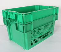 Caisse emboîtable empilable en plastique de haute résistance panier de stockage mobile caisse de récolte de fruits et légumes en plastique