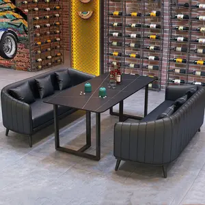 餐厅家具咖啡餐厅用品工业椅子和桌子黑色餐厅椅子