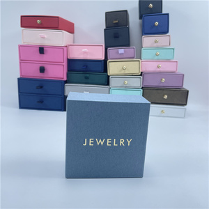 Tùy chỉnh bạc lá Logo Vòng Bông tai nhung bọt gói trượt hộp giấy hộp đồ trang sức bao bì ngăn kéo hộp quà tặng tái sử dụng - Product Image 4