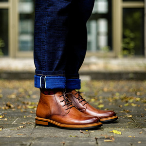 Botas de Couro Genuíno para Homens, Cano Baixo, Clássicas, Confortáveis, Leves e Respiráveis, Botas para Outono, Primavera e Verão - Product Image 4