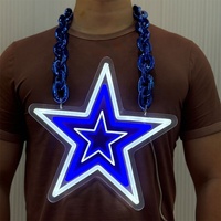 Chaîne de collier à la mode néon avec logo de sport personnalisé équipes avec mousse EVA et accessoires de ventilateur de sport en acrylique
