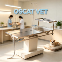 Table d'opération vétérinaire électrique chauffante OSCAT 1400x650mm, grande taille, en acier inoxydable 304, réglable en hauteur et inclinable