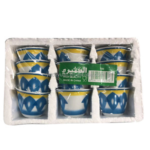 Tasse à expresso turque de luxe écologique 80CC en céramique et porcelaine, motif personnalisé imprimé, lot de 12 tasses à café arabe <span class=keywords><strong>Cawa</strong></span> - Product Image 1
