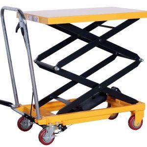 Manual Hydraulic Scissor Lift Table Mobile Elevating <b>Platform</b> Cart Double Scissor Lifting <b>Trolley</b> Industrial Material Handling - Product Image 2