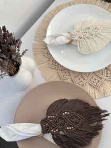 Rond de serviette en macramé fantaisie dernier porte-serviettes fait main Boho décor de table - Product Image 5