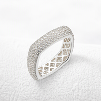 QX 925 Sterling Silber Eternity-Ring für Damen und Herren mit Pavé-CZ 18K Vergoldung Hypoallergen Kundenspezifisch OEM ODM Großhandel Hochzeit