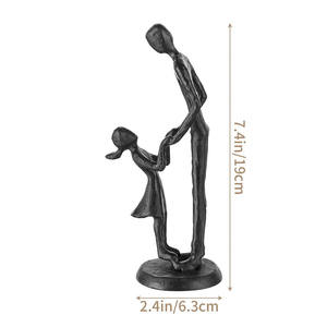 Decorazioni commemorative per la casa papà <span class=keywords><strong>padre</strong></span> e figlia statue in ferro scultura d'amore - Product Image 2