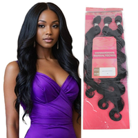 Lot de 3 extensions capillaires synthétiques ondulées et bouclées Julianna Wholesale en fibre haute température, tissage doux en vagues corporelles