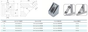 40x40 <span class=keywords><strong>t</strong></span> khe cắm 8 Phụ Kiện phẳng Die Cast nhôm củng cố tam giác góc khung - Product Image 2