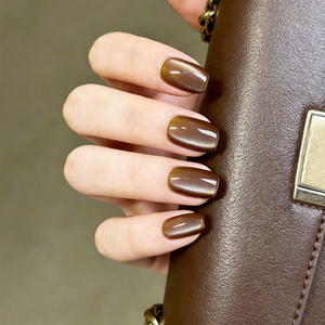 Vente en gros de faux ongles personnalisés en ABS, effet œil de chat brillant, à presser, effet salon, en gel souple, pailletés, courts, carrés, ovales, pour <span class=keywords><strong>nail</strong></span> <span class=keywords><strong>art</strong></span> - Product Image 2