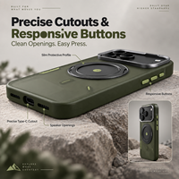 Étui de téléphone robuste pour iPhone 18 Pro avec protection pliable à 360° °   Support de téléphone avec pare-chocs de protection et cadre métallique pour appareil photo