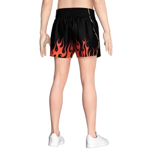 Shorts d'entraînement Muay Thai Kickboxing MMA à motif flamme, conçus pour la flexibilité - Product Image 6
