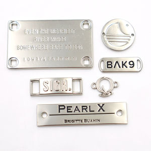 Etiqueta de <span class=keywords><strong>Metal</strong></span> Cuadrada Color Oro Rosa, Placa de Aleación de Zinc para Herrajes de Bolsos - Product Image 6