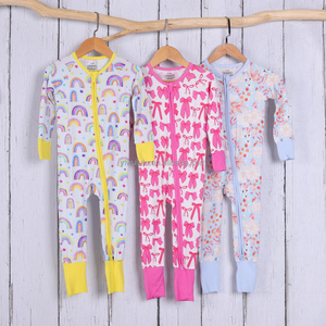220 per bambini/240/260 GSM tuta di bambù <span class=keywords><strong>bambina</strong></span> <span class=keywords><strong>pigiama</strong></span> neonato <span class=keywords><strong>bambina</strong></span> <span class=keywords><strong>bambina</strong></span> tute dormienti body doppio pagliaccetto con cerniera - Product Image 3