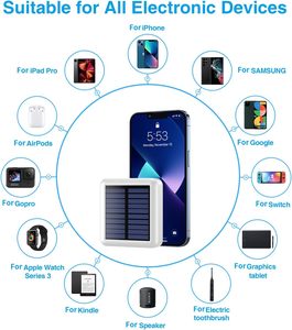 Hyto năng lượng mặt trời ngân hàng điện 10000mAh Mini Solaire sạc được xây dựng trong 4 Cáp đèn pin bên ngoài pin sạc di động ngân hàng điện - Product Image 6