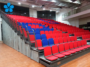 Tribuna Mobile Retrattile con Sedute <span class=keywords><strong>Telescopiche</strong></span> e Sedie Pieghevoli, Costruzione in Acciaio e Tessuto Ignifugo per Palestre al Coperto - Product Image 5