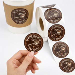 Étiquettes rondes personnalisées certifiées RoHS, autocollantes, imperméables, pour les emballages de boissons (bubble tea, café) et de produits alimentaires - Product Image 3