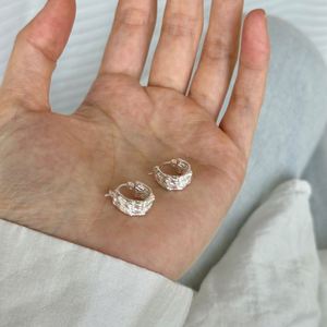 Dylam Daily Wear Unique Exclusive Design Fine Fashion Sterling <b>Silver</b> Hoop <b>Clip</b>-on Earrings for Women - Product Image 2