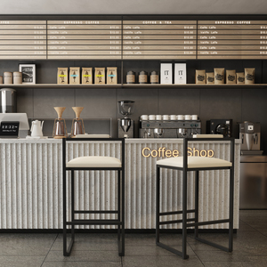 Set di 2 sgabelli da bar in ecopelle imbottiti, con struttura moderna in metallo, altezza bancone, sedie per isola cucina, beige - Product Image 2