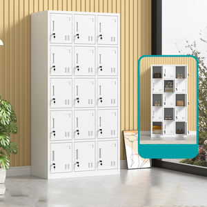 15 दरवाजे धातु लॉकर कमरे में बदल रहे जिम लॉकर कर्मचारियों के कपड़े भंडारण कैबिनेट अलमारी कर्मचारी स्टील वार्डरोब लॉकर - Product Image 1