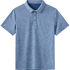 Men's Solid Color Short Sleeve Knitted <b>Polo</b> <b>Shirt</b> Breathable Casual Style <b>Blue</b> - Product Image 1