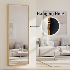 GKMZCGT Full Length <b>Mirror</b> 71x30 <b>Rectangle</b> Aluminum Frame <b>Wall</b> Mountable Tempered Glass Home Use - Product Image 3