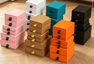 Boîte à bijoux rigide personnalisée pour cadeaux, solution de rangement en carton coulissant avec doublure en éponge pour colliers, bracelets, bagues - Product Image 4