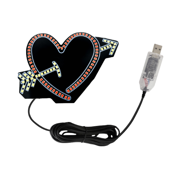 LED Decorative Lights Car Heart Window Lights Celebrity Influencer Rear Window Expression Lights for Car Trucks Vans